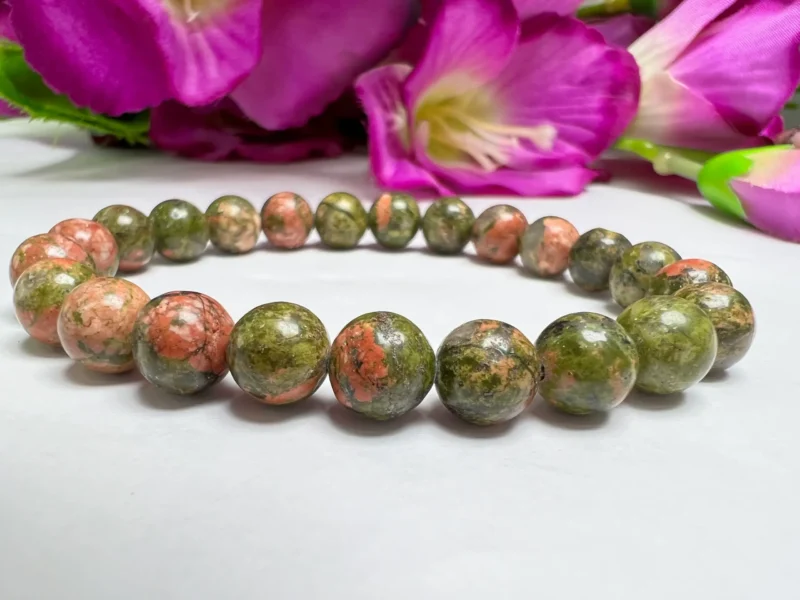 HEART CHAKRA Rhodonite , Unakite, Rose Quartz Gemstone bracelet Set 8 mm Pack Align, Open, Balance, Meditation, Gift for All - Image 5