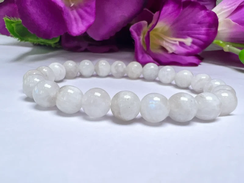 CANCER Bracelet Amazonite, Rainbow Moonstone, Black Lace Rhodonite Pack Zodiac Horoscope Astrology June July Birthday Set 7.5 inch 8mm - Image 3