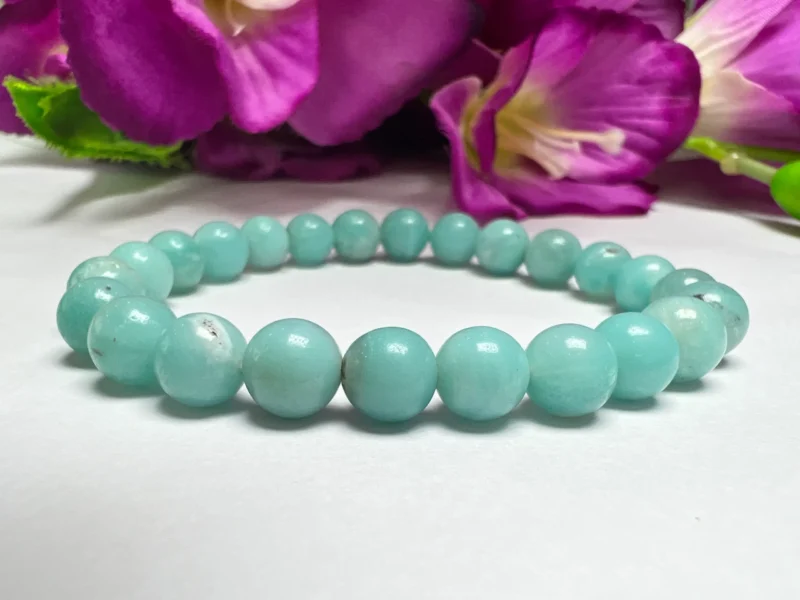 CANCER Bracelet Amazonite, Rainbow Moonstone, Black Lace Rhodonite Pack Zodiac Horoscope Astrology June July Birthday Set 7.5 inch 8mm - Image 7