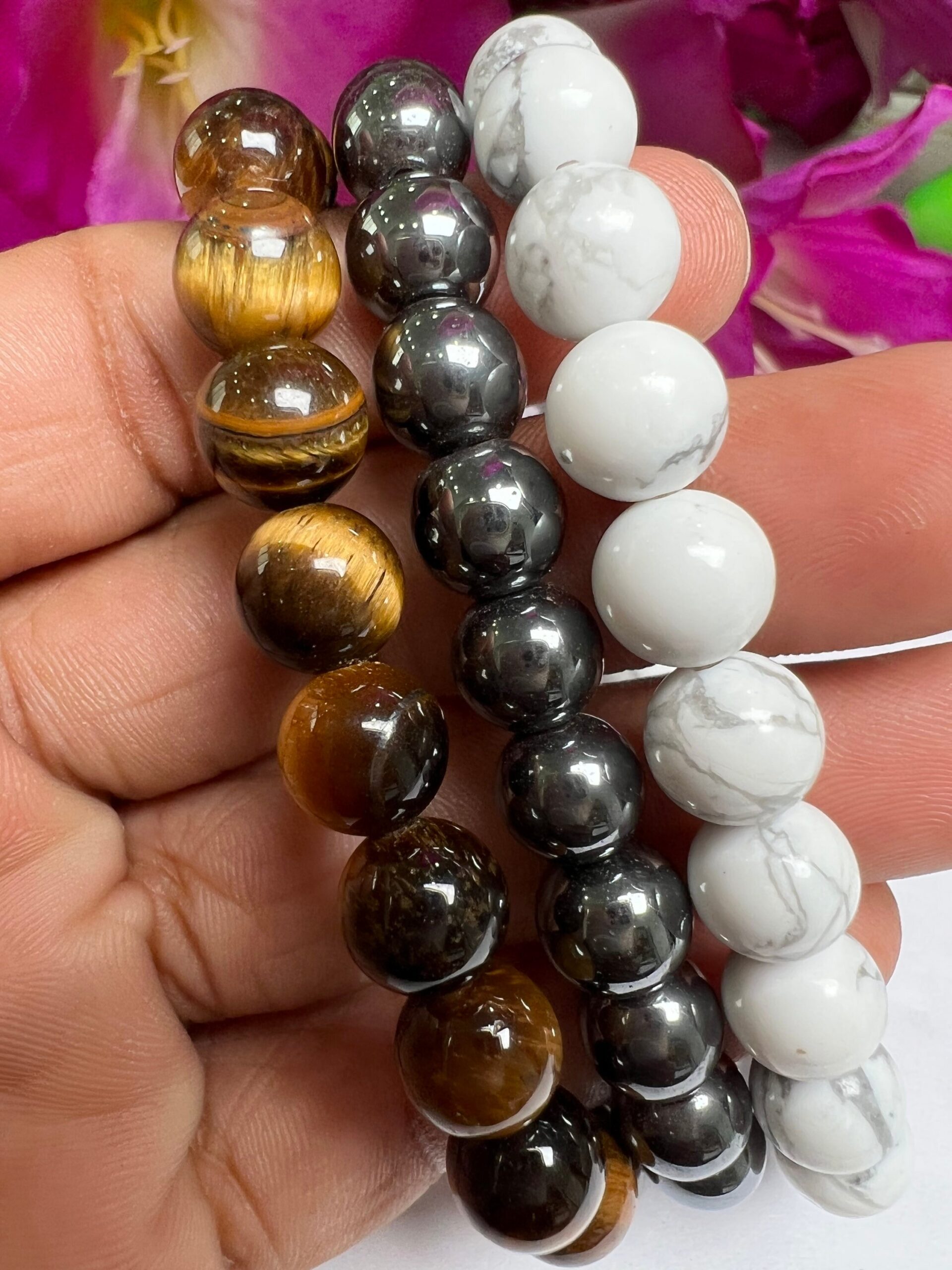 GEMINI Bracelet Tiger Eye , Hematite , Howlite Pack Zodiac Horoscope Astrology May June Birthday Set 7.5 inch 8mm - Image 7