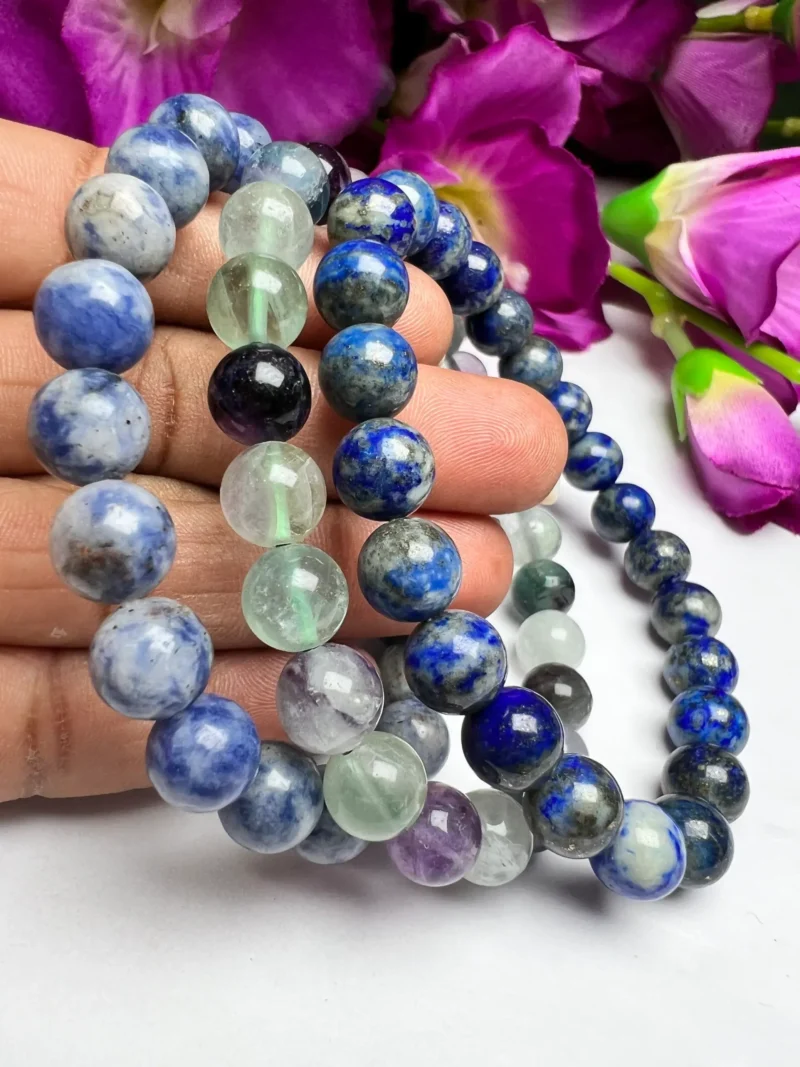 VIRGO Bracelet Lapis Lazuli, Sodalite , Flourite Pack Zodiac Horoscope Astrology August September Birthday Set 7.5 inch 8mm - Image 8