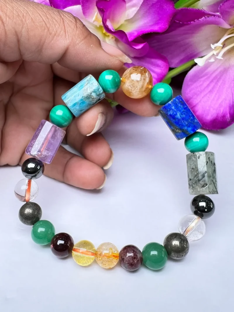 Wealth Prosperity Money Maker Stone Bracelet 8MM Round Bead Stretch Bracelet - Image 6