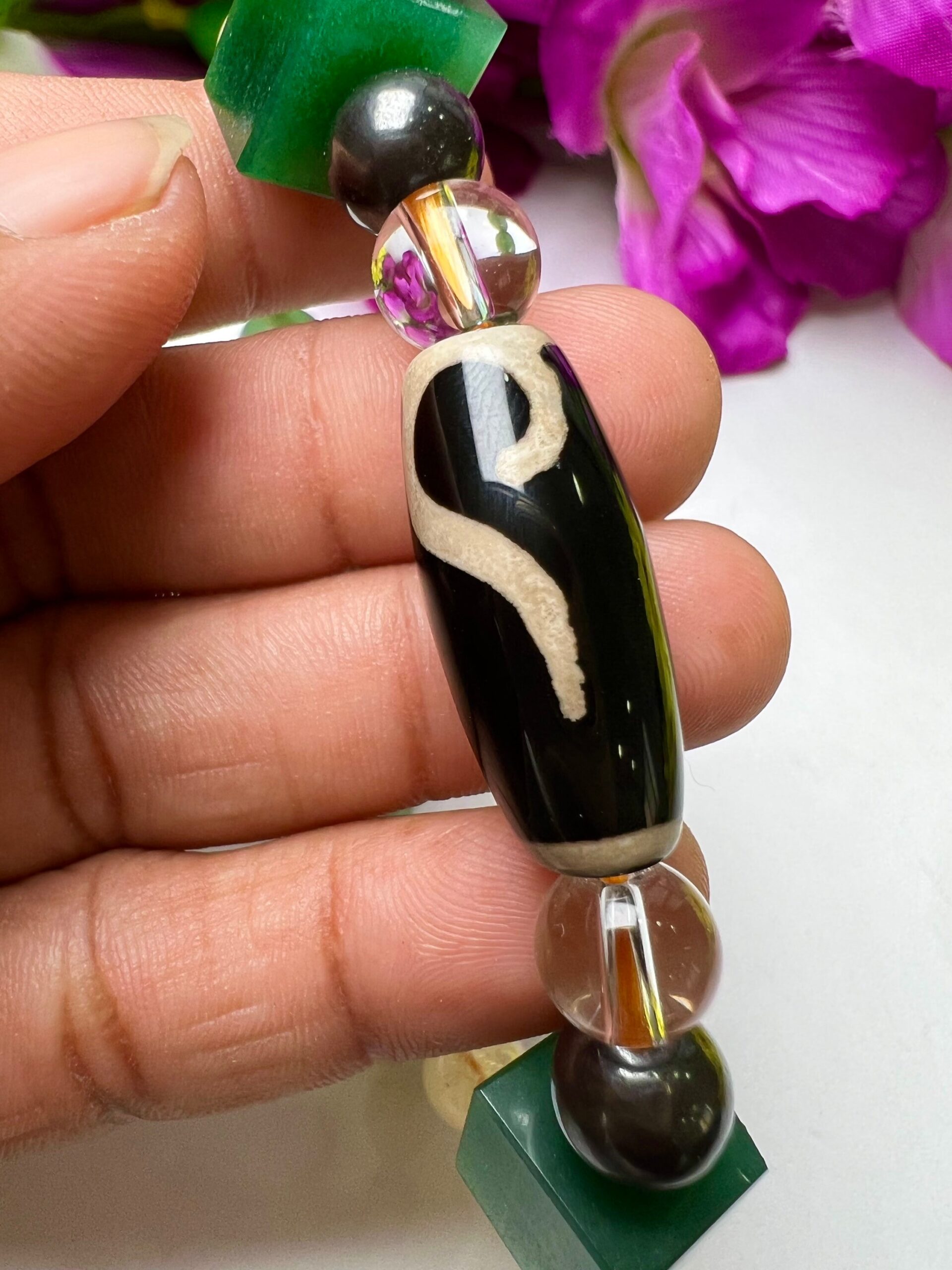 Money Hook Dzi Beads Stone Bracelet For Fast Money Wealth Maker Green ,Citrine ,Himalaya Crystal ,Magnetite, Green Aventurine - Image 2