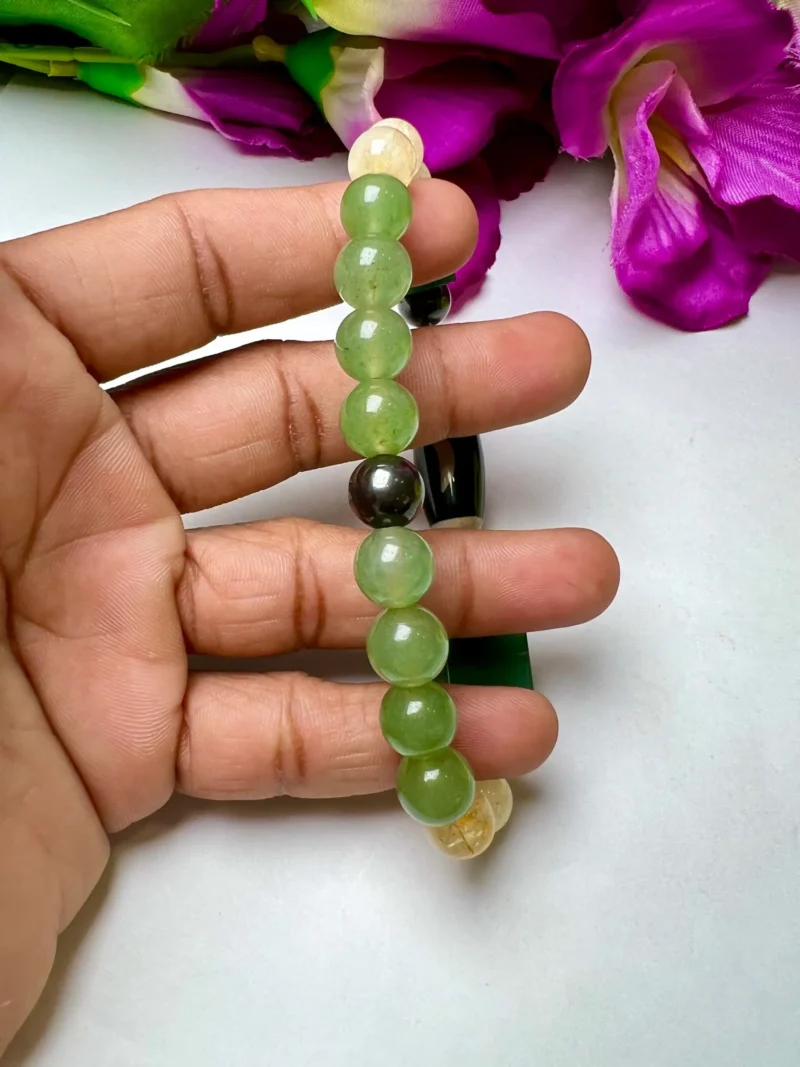Money Hook Dzi Beads Stone Bracelet For Fast Money Wealth Maker Green  ,Citrine ,Himalaya Crystal ,Magnetite, Green Aventurine - Image 5