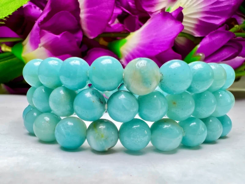Amazonite Stone Round Beaded Bracelet 8 MM Stretch Bracelet