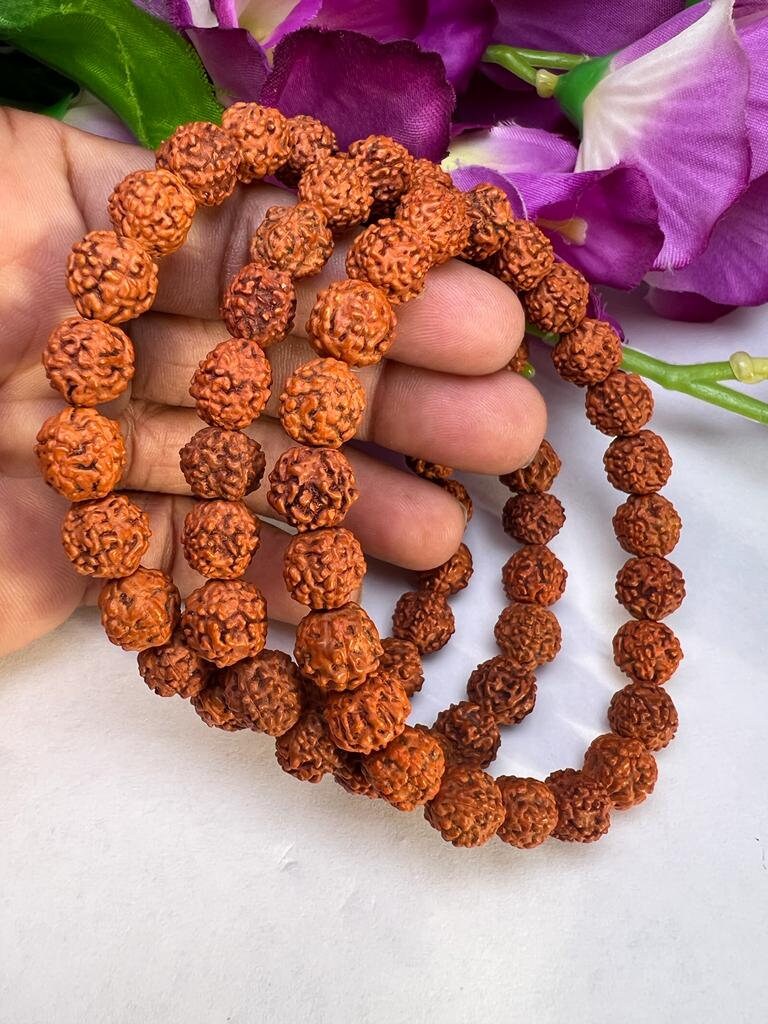 Panch Mukhi Rudraksha Beads Stretch 8mm Bracelet Healing for Men & Women, Control Stress And brings positive energy. - Image 7