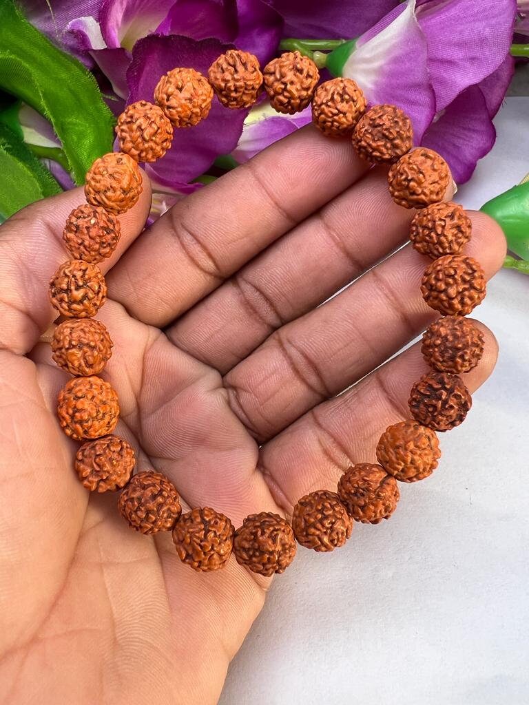 Panch Mukhi Rudraksha Beads Stretch 8mm Bracelet Healing for Men & Women, Control Stress And brings positive energy. - Image 8