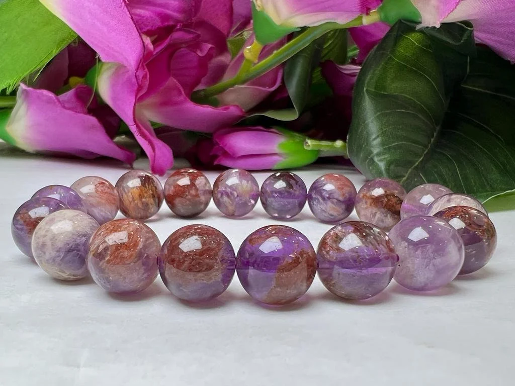 Auralite 23 Round Beaded Bracelet 12 MM Stretch Bracelet - Image 2