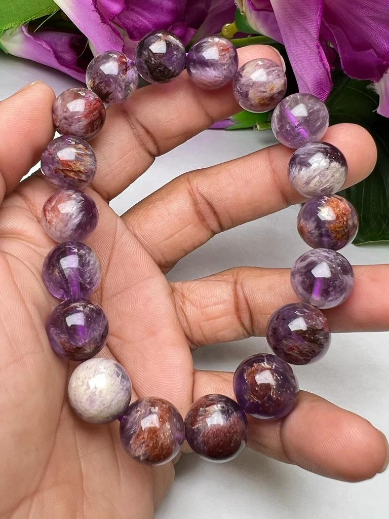 Auralite 23 Round Beaded Bracelet 12 MM Stretch Bracelet - Image 5