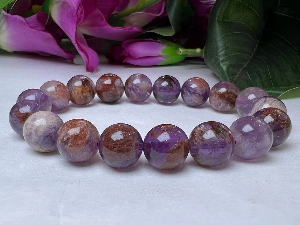 Auralite 23 Round Beaded Bracelet 12 MM Stretch Bracelet - Image 6