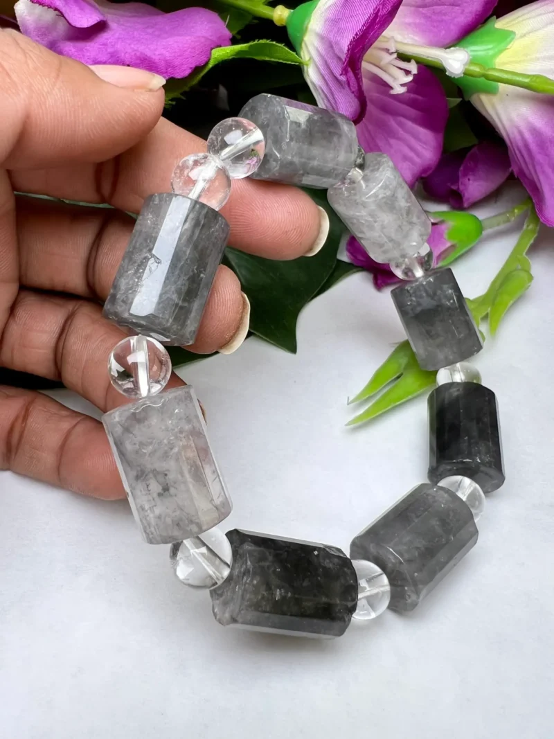 Brookite With Satyaloka Quartz Stone Stretch Bracelet - Image 2