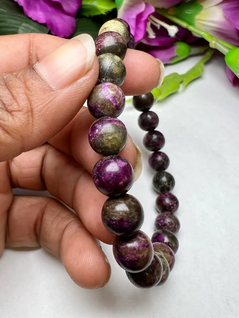 Stichtite ( Atlantasite ) Stone Round Beaded Bracelet 8 MM Stretch Bracelet - Image 2