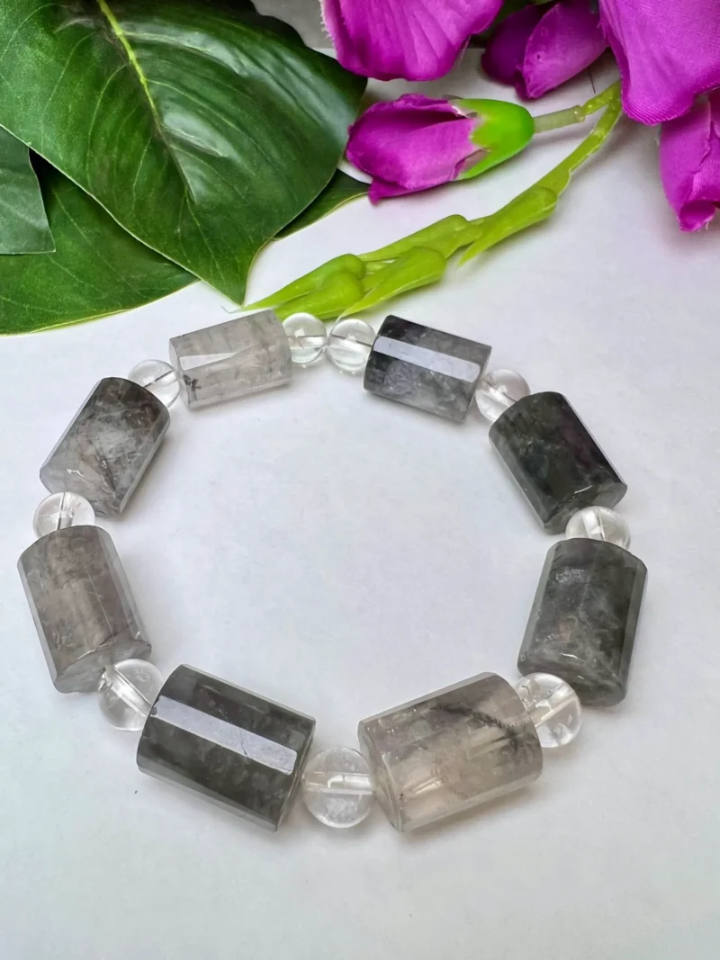 Brookite With Satyaloka Quartz Stone Stretch Bracelet - Image 5