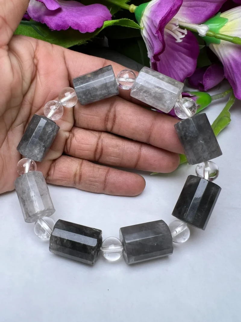 Brookite With Satyaloka Quartz Stone Stretch Bracelet - Image 6