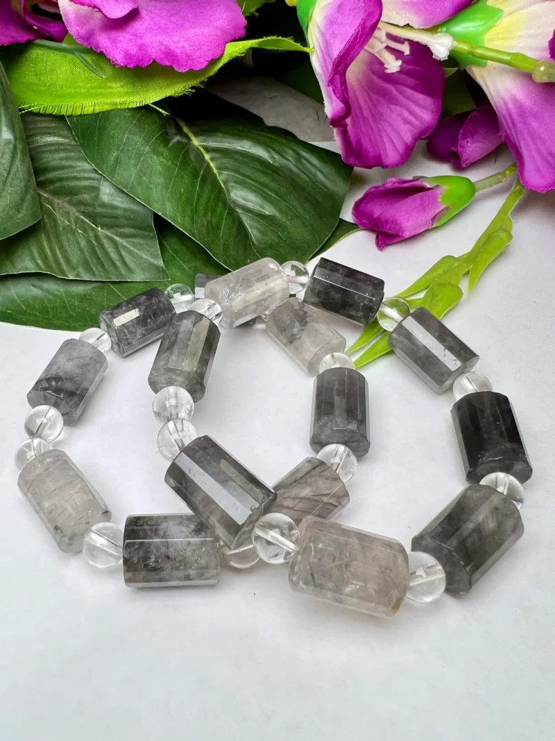 Brookite With Satyaloka Quartz Stone Stretch Bracelet - Image 7