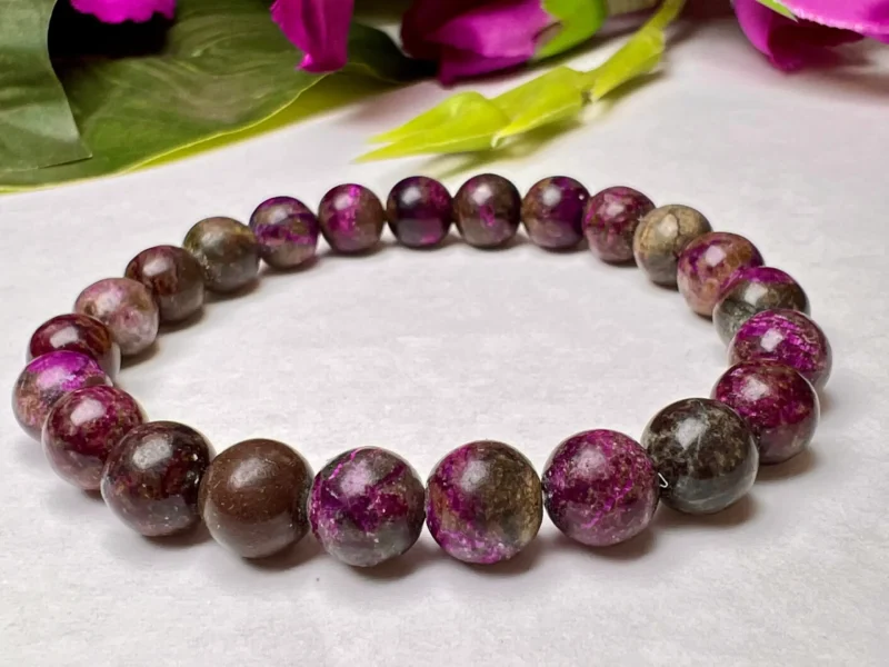 Stichtite ( Atlantasite ) Stone Round Beaded Bracelet 8 MM Stretch Bracelet - Image 8