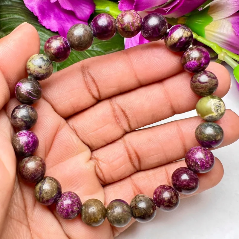Stichtite ( Atlantasite ) Stone Round Beaded Bracelet 8 MM Stretch Bracelet