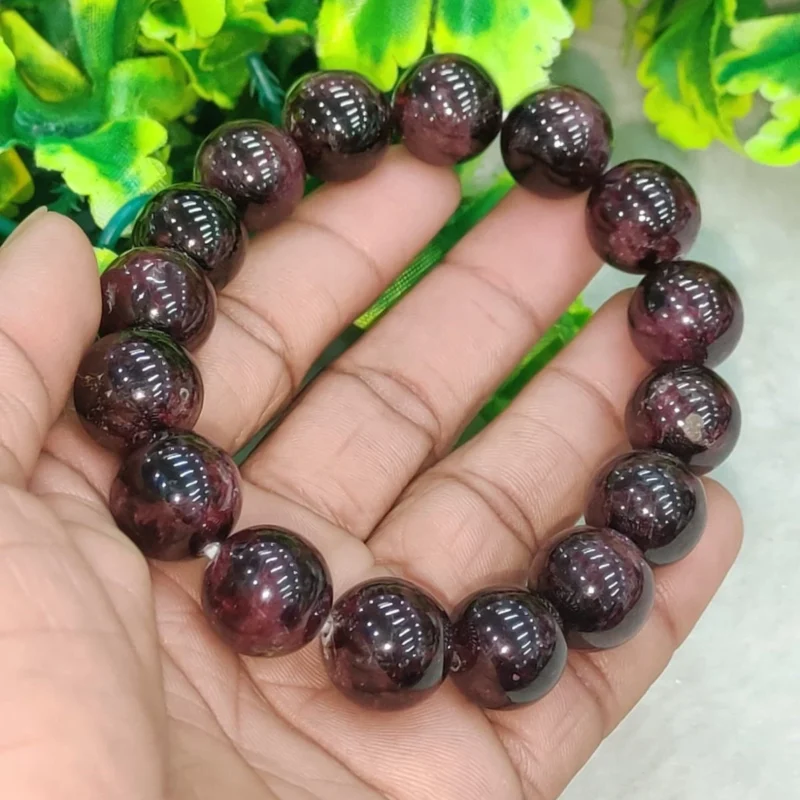 10 MM Garnet Stone Bracelet Round Beaded Bracelet
