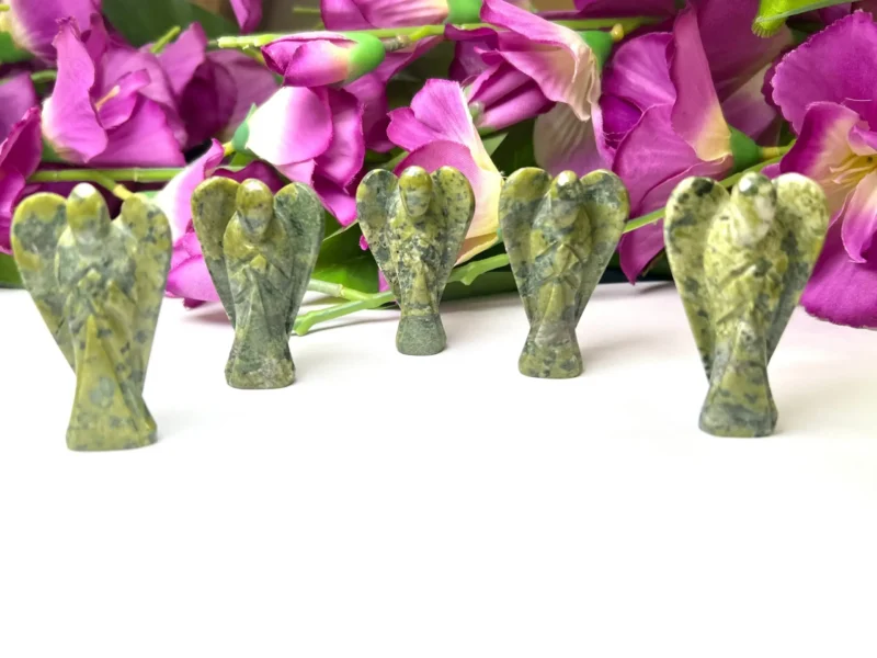 Atlantisite Stichtite Stone 2 inch free standing guardian angel crystal Reiki energy blessed Handcarved Pocket Angel Angelic connection - Image 5