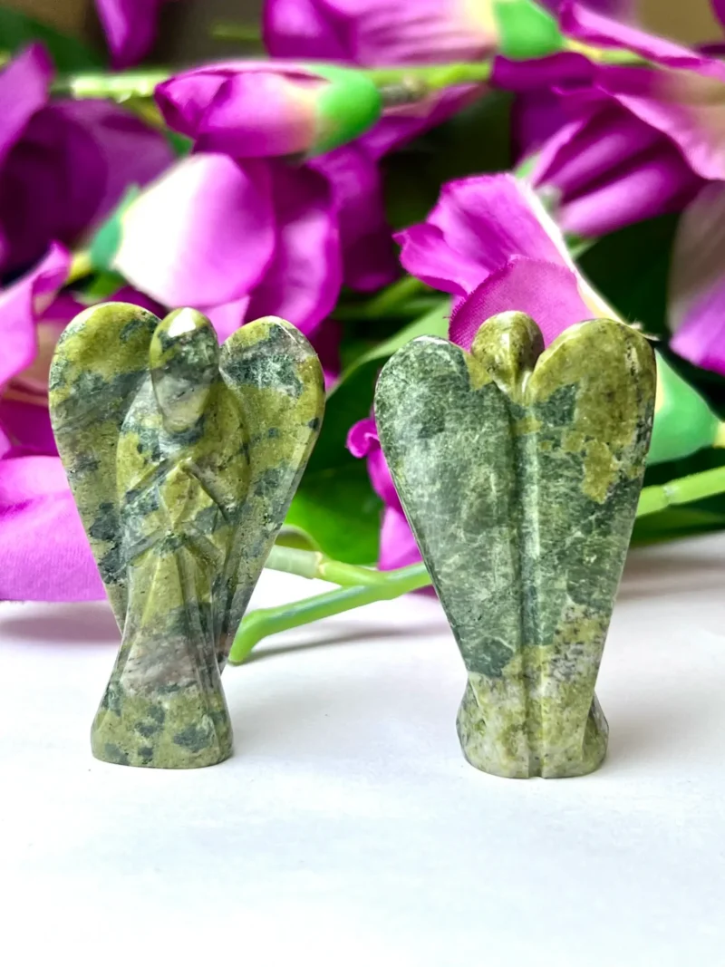 Atlantisite Stichtite Stone 2 inch free standing guardian angel crystal Reiki energy blessed Handcarved Pocket Angel Angelic connection - Image 6