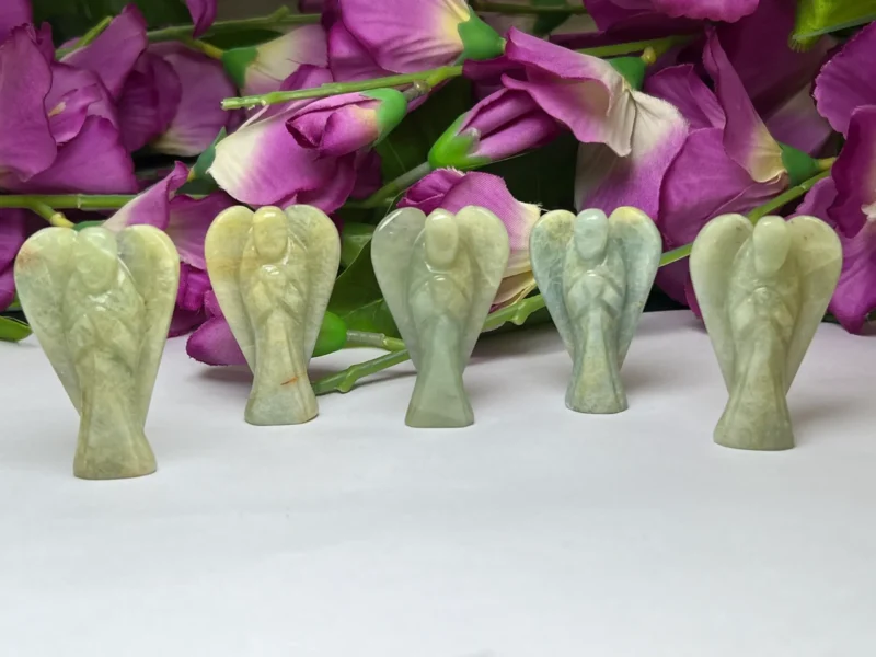 Aquamarine Stone 2 inch free standing guardian angel crystal Reiki energy blessed hand carved Pocket Angel for angelic connection - Image 9