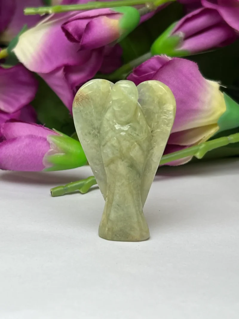 Aquamarine Stone 2 inch free standing guardian angel crystal Reiki energy blessed hand carved Pocket Angel for angelic connection - Image 10