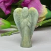 Aquamarine Stone 2 inch free standing guardian angel crystal Reiki energy blessed hand carved Pocket Angel for angelic connection