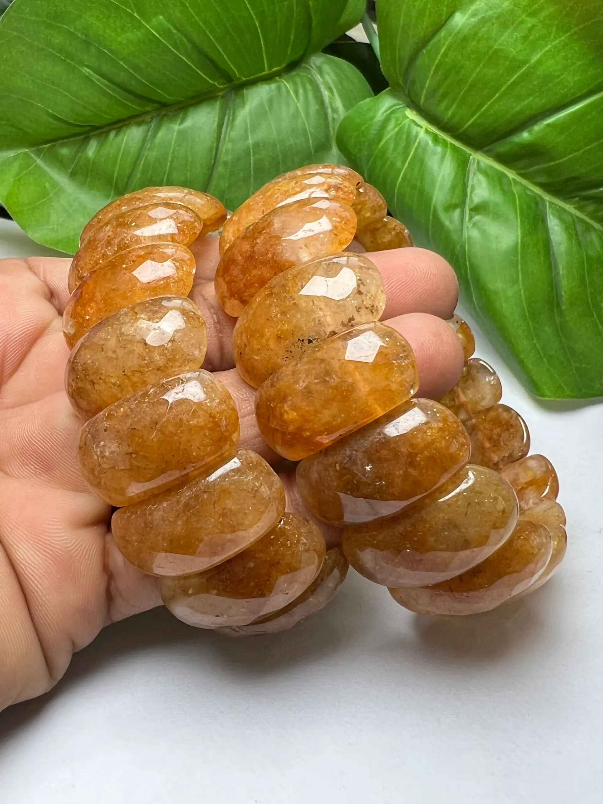 Citrine High Metaphysical Energy Stone Rectangle Beaded Bracelet 25 MM Stretch Bracelet - Image 8