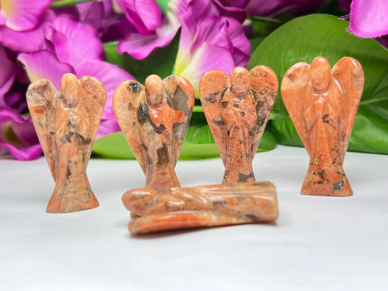 Rosophia  Stone 2 inch free standing guardian angel crystal Reiki energy blessed handcarved Pocket Angel Angelic connection - Image 7