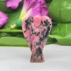 Peruvian Rhodonite 2 inch free standing guardian angel crystal Reiki energy blessed hand carved Pocket Angel Angelic connection