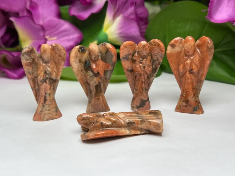 Rosophia  Stone 2 inch free standing guardian angel crystal Reiki energy blessed handcarved Pocket Angel Angelic connection - Image 3