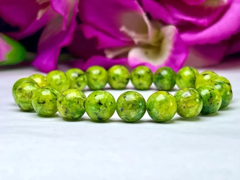 Atlantisite/Tasmania Stichtite Stone Round Beaded Bracelet 10 MM Stretch Bracelet - Image 7