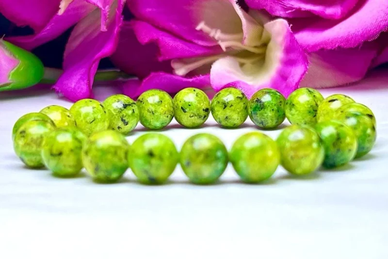 Atlantisite/Tasmania Stichtite Stone Round Beaded Bracelet 10 MM Stretch Bracelet
