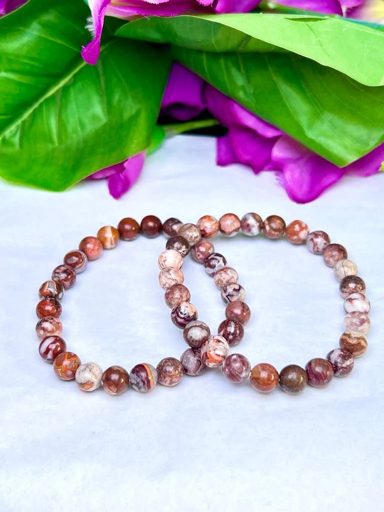 Leopard Skin Jasper Stone Bracelet Round Beaded Bracelet 8 MM Stretch Bracelet - Image 3