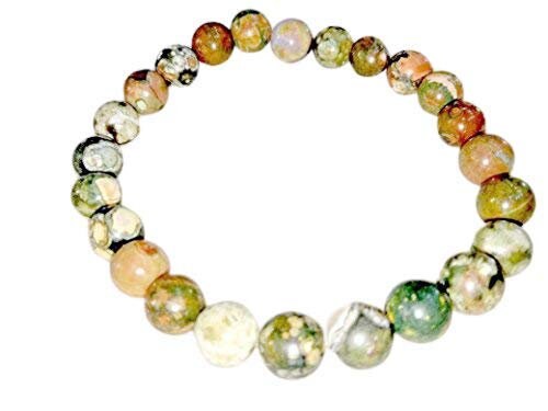 Rhyolite Stone Round Beaded Bracelet 8 MM Stretch Bracelet