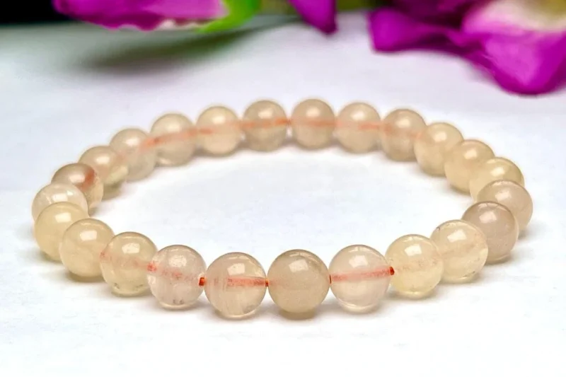 Yellow Fluorite Round Beaded Bracelet 8 MM Stretch Bracelet - Image 9