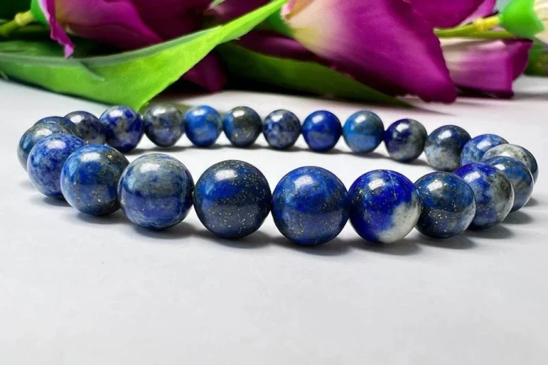 Lapis Lazuli Round Beaded Stretchable Bracelet 6 MM 8 MM 10 MM Stretch Bracelet