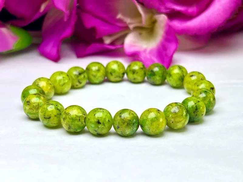 Atlantisite/Tasmania Stichtite Stone Round Beaded Bracelet 10 MM Stretch Bracelet - Image 10