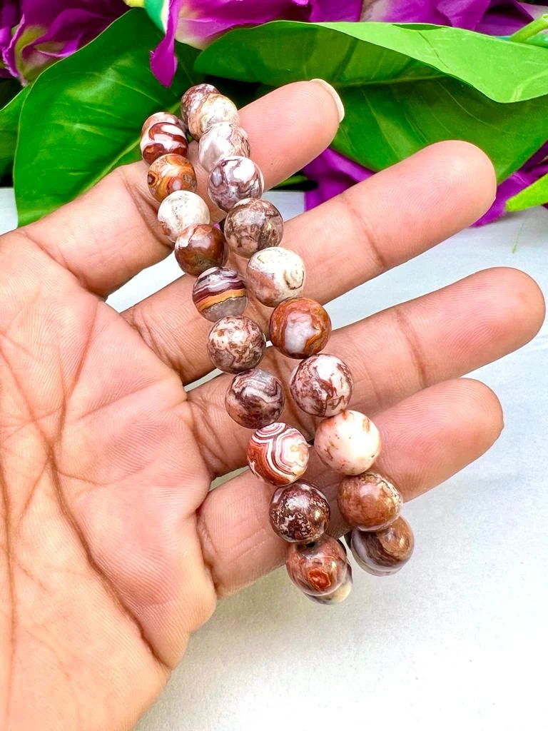 Leopard Skin Jasper Stone Bracelet Round Beaded Bracelet 8 MM Stretch Bracelet - Image 7