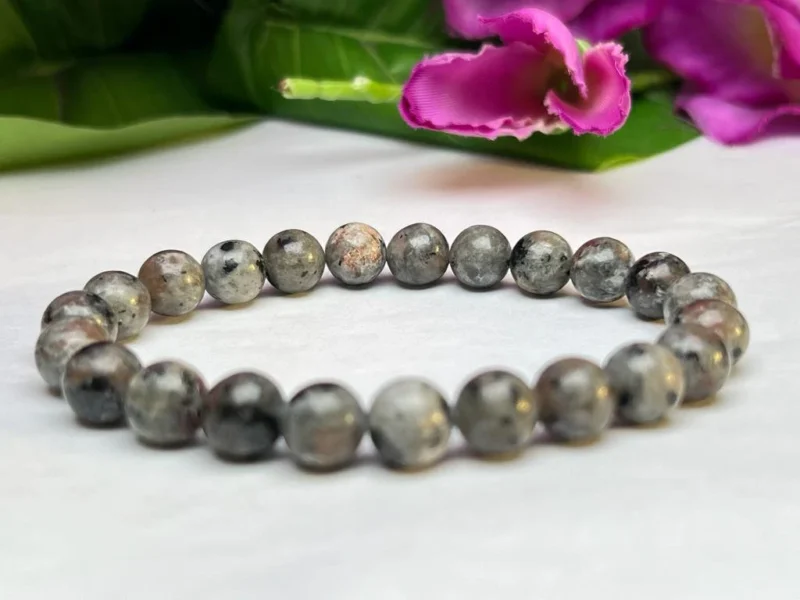 Yooperlite Stone Round Beaded Bracelet 8 MM Stretch Bracelet - Image 9