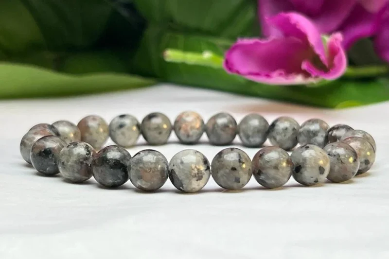 Yooperlite Stone Round Beaded Bracelet 8 MM Stretch Bracelet