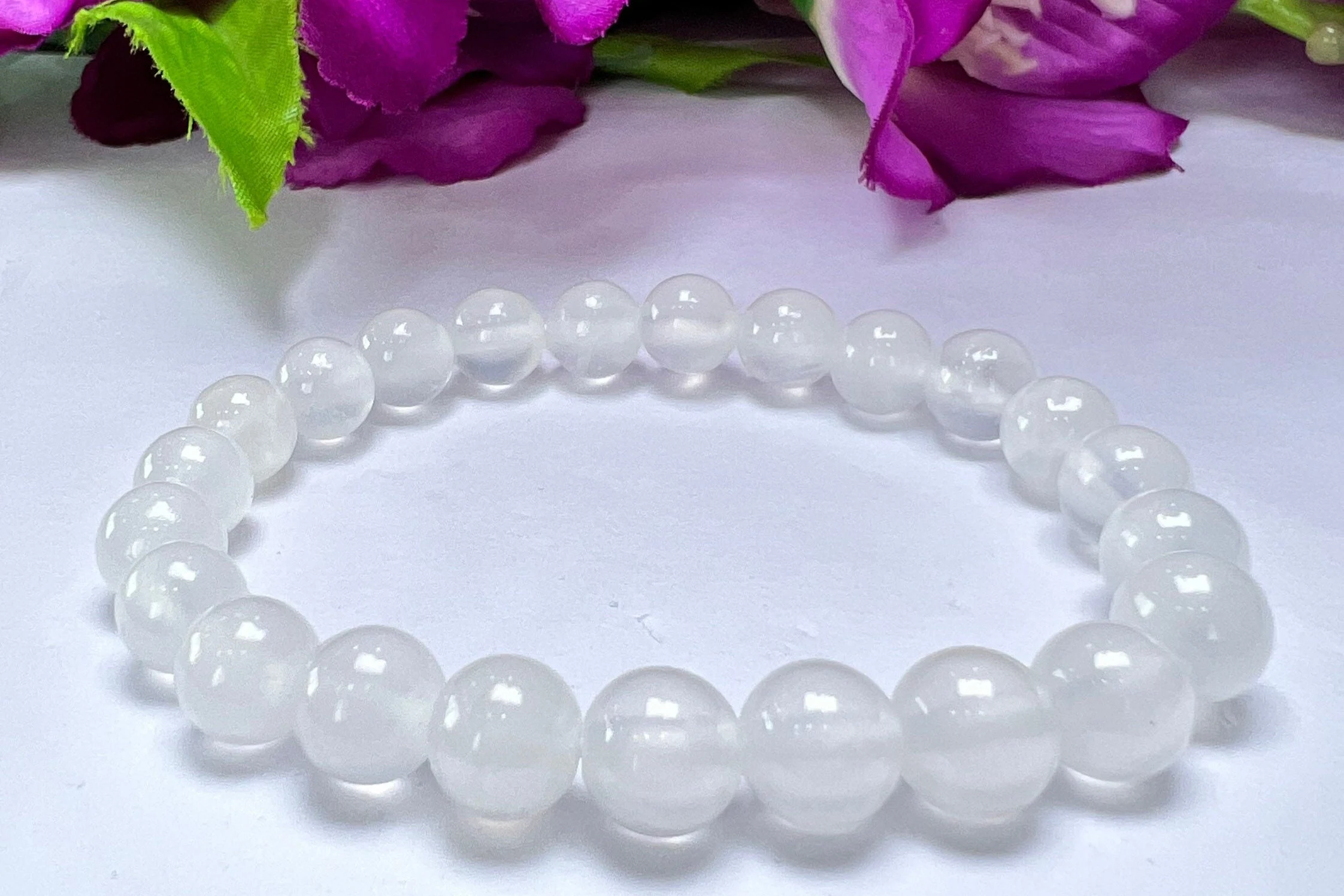 Rare Girasol Opal Stone Round Beaded Bracelet 8 MM Stretch Bracelet