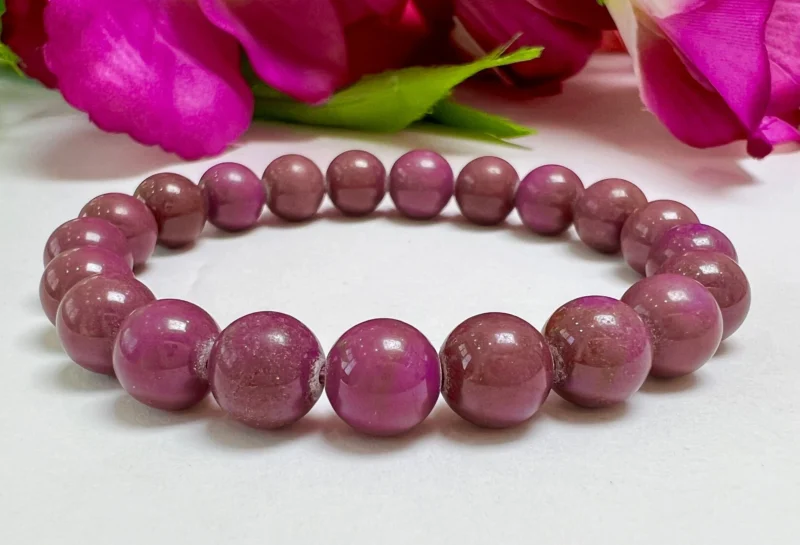 Phosphosiderite Stone Round Beaded Bracelet 8 MM Stretch Bracelet