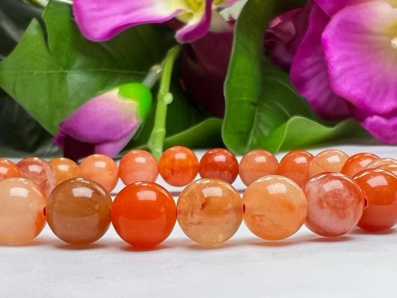 Orange Creedite Stone Genuine Bracelet 8 MM Stretch Bracelet AAAAA+++++ - Image 5