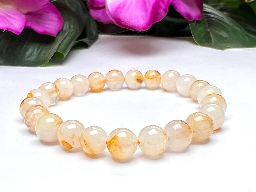 Rarest Taaffeite Stone Round Beaded 8 MM Stretch Bracelet