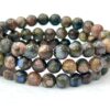 Blue Liberite Quesera Stone Round Beaded Bracelet 10 MM Stretch Bracelet