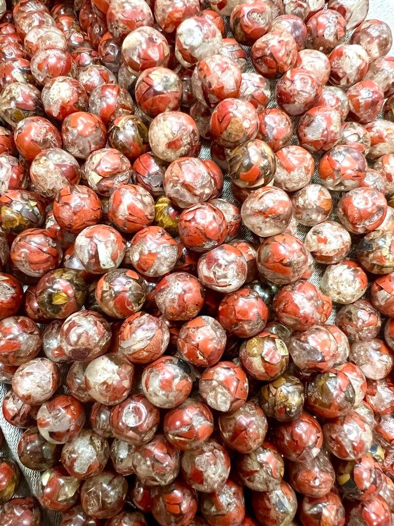 Brecciated Conglomerate Jasper Gigantic Stone Swaziland Jasper Round Beaded Bracelet 8MM Stretch Bracelet - Image 2