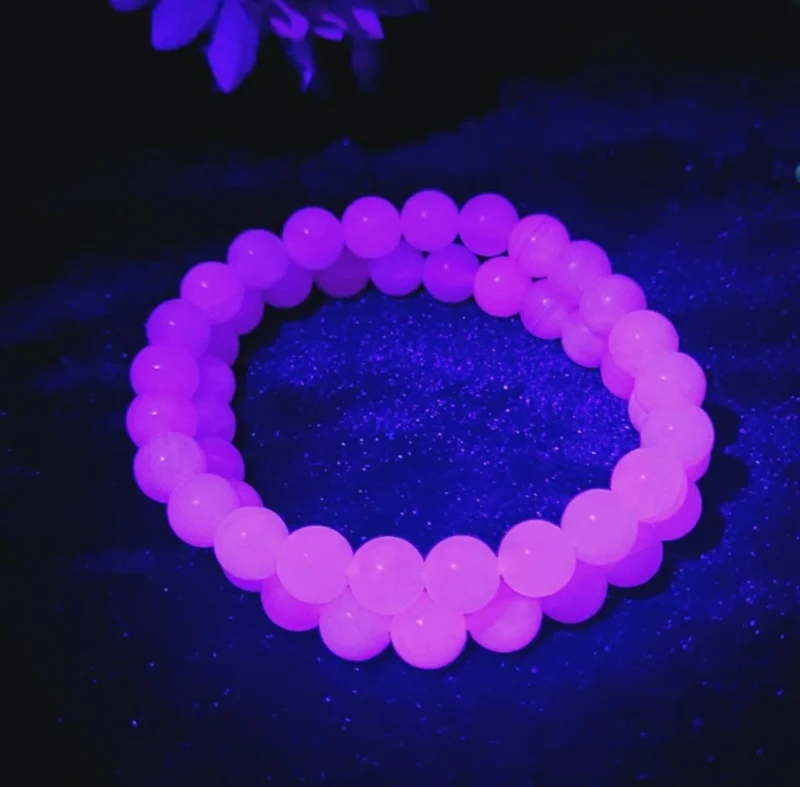 Pink Mangano Calcite Stone Round Beaded Bracelet 8MM Stretch Bracelet