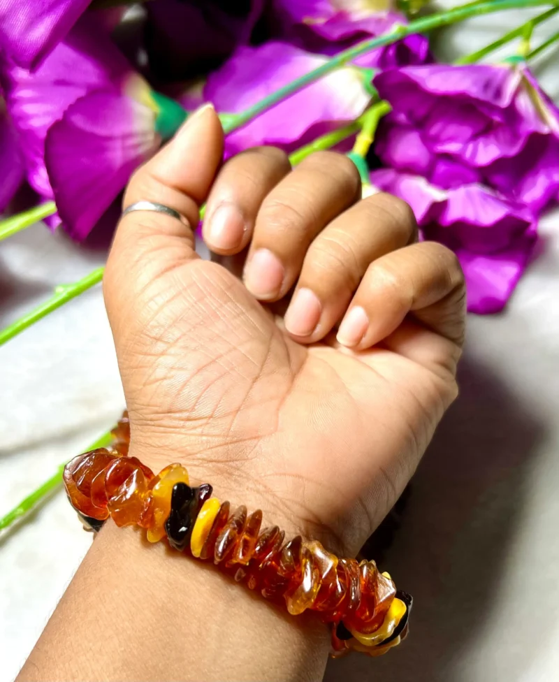 Copal Stone Unshaped 12 MM Stretch Bracelet - Image 4