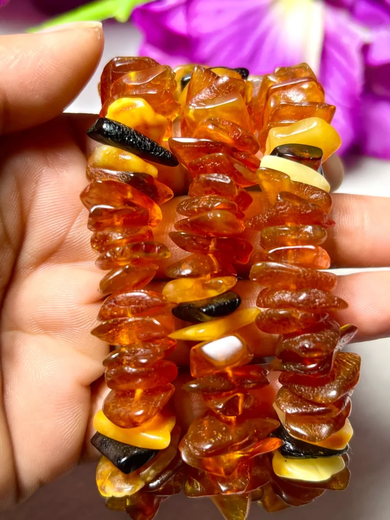 Copal Stone Unshaped 12 MM Stretch Bracelet - Image 7